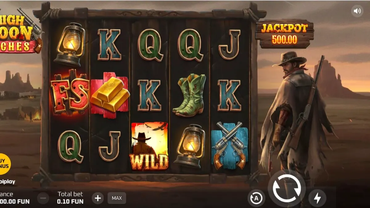 High Noon Riches slot mobile gameplay interface